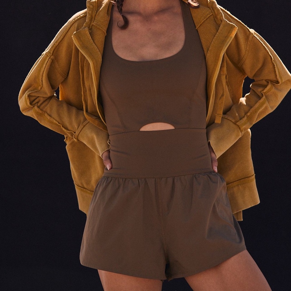 NWT Free People Righteous Runsie Sz Small Tea Leaves